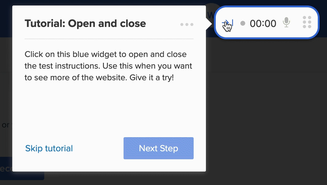 Opgave-widget i browseroptager